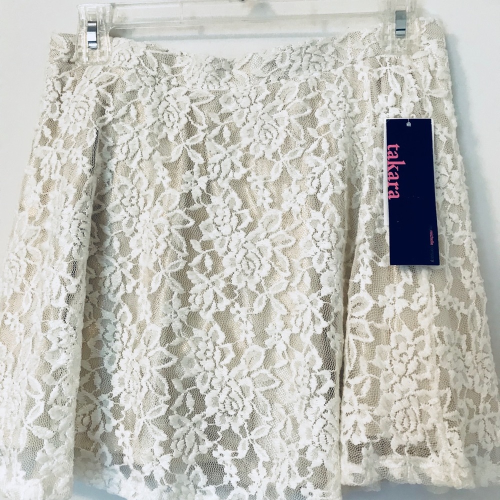White lace skirt